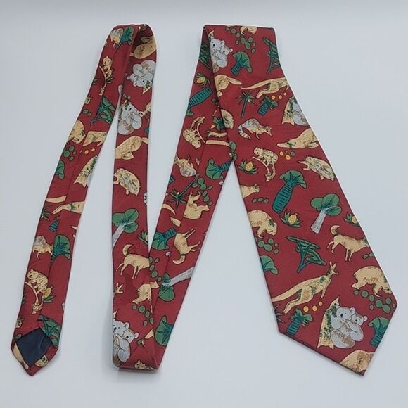 Vintage Other - Roberto Viccini Handmade Australia Tropical Animals Novelty Print Neck Tie